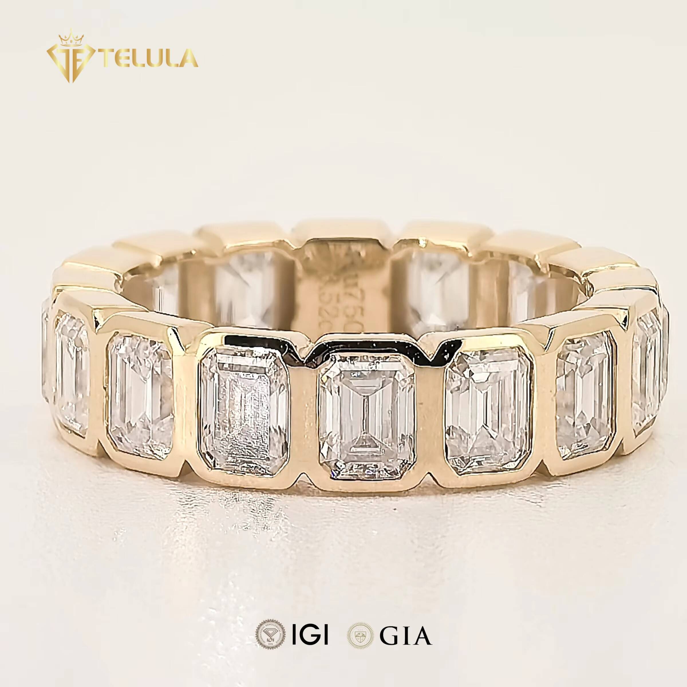 Eternity Band Wedding Band 1CT VVS IGI Certificate D E Color Engagement Ring Womens Synthetic Diamond Gold Ring