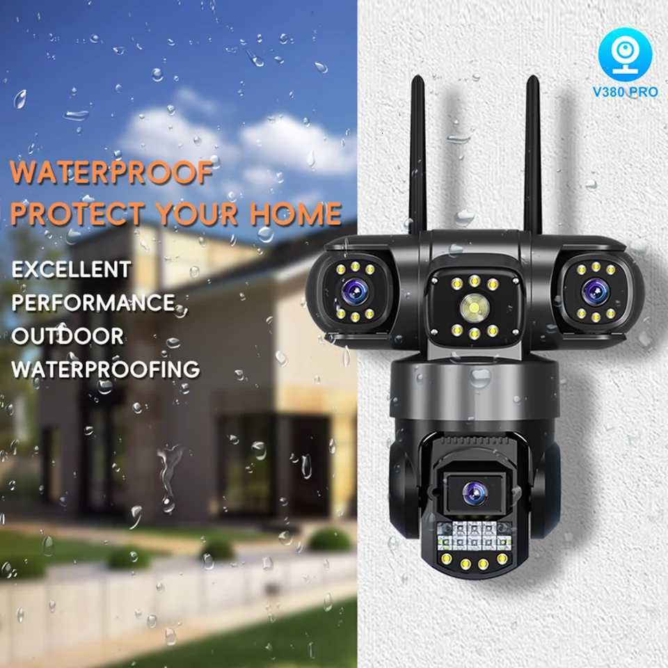 WiFi IP Camera 10X Zo 3 Lens Three Sns Outdoor CCTV Video Surveillance Auto Tracking 12MP PTZ He Security Camera C251202