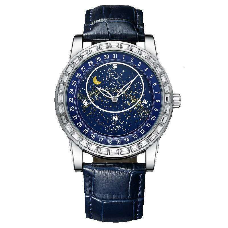 new blue planet diamondencrusted fully automatic waterproof watch mens mechanical
