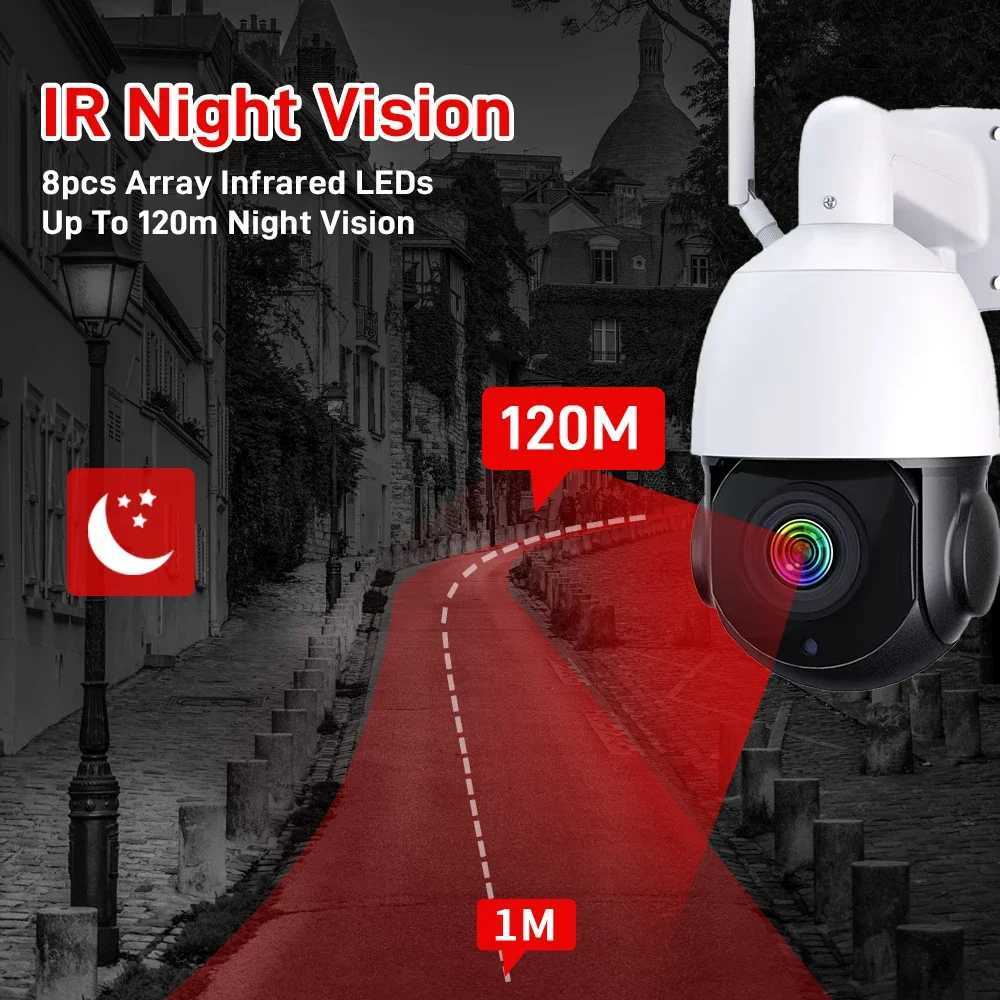 NINIVISION 4K 8MP WiFi Video Surveillance Camera 50X PTZ Zo CCTV Two-Way Au Human Detection Outdoor Security PTZ IP Cameras C251202