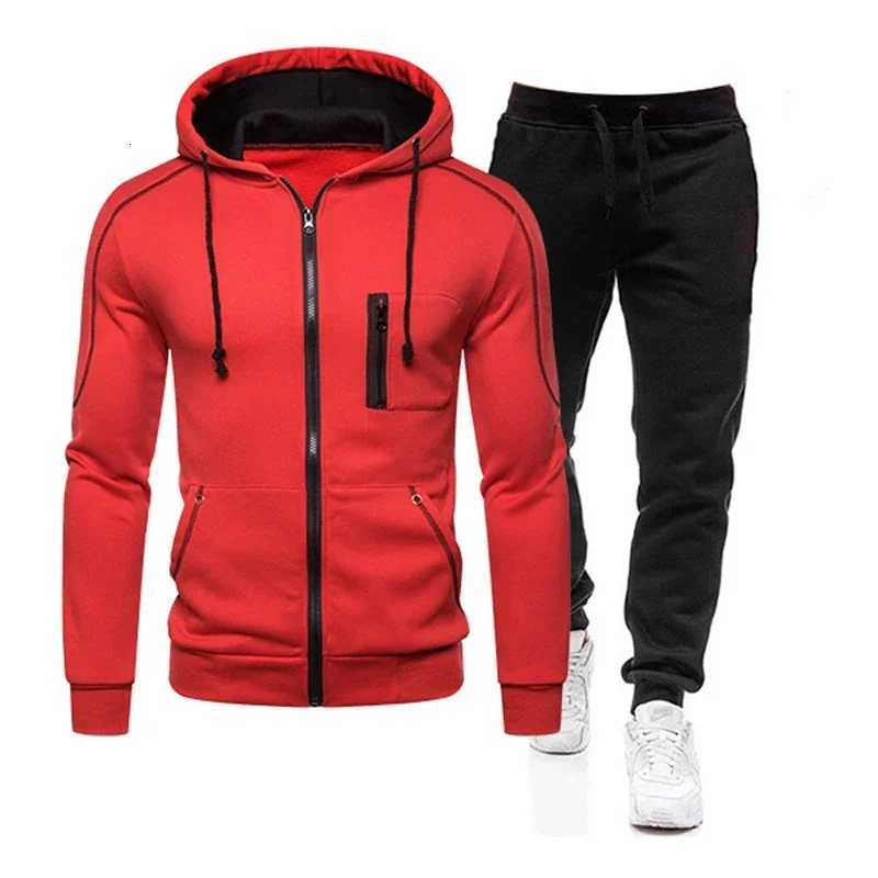 Hot Sales Sweatsuit Hoodie Sports Pants and Sportswear Casual Sweatshirt Tracksuit Coat Daily Sets for Men Two Piece Comfortable W251202