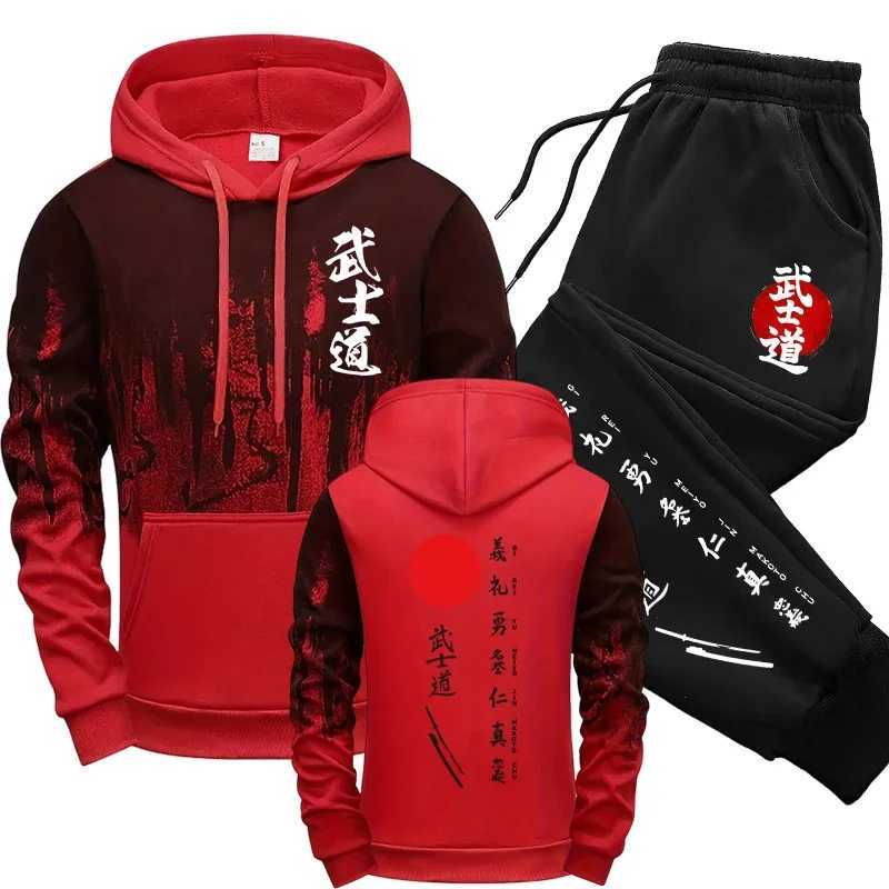 Hot Sales Mens Tracksuit Print Splash-ink Hooded Sweatshirts Sports Jogging Mens Clothing Street Casual Single Piece Tops Pants W251202