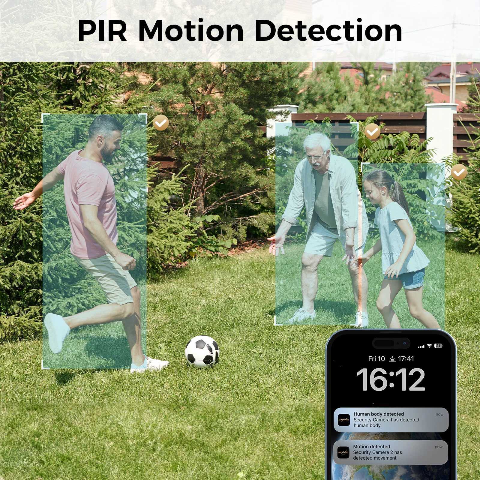 1/2PCS Arpha Wifi Camera 1080P OutdoorHe Surveillance Camera 2 Way Au w/ Al Night Vision Ip Camera Waterproof Cloud Stg C251202