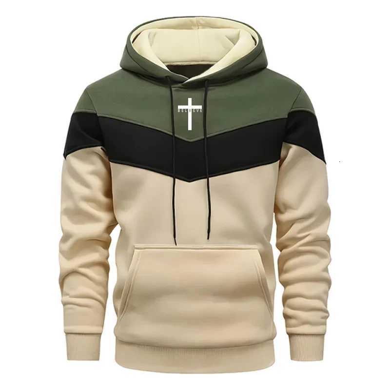 Jesus Cross Men Casual Sportswear Set Hooded Sweatshirt Winter Jogger Tracksuit Autumn Urban Fashion Hoodies Black Sweatpants W251202