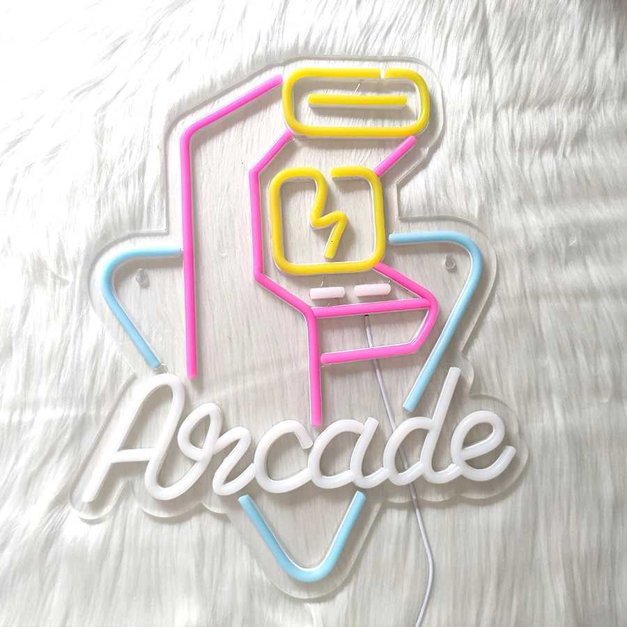 Neon Sign Of Arcade Led Sign Of Color Game Machine Usb Power Supply Switch Used For Game Room Man Cave And Room Decor H251201