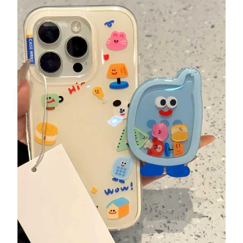 Doodle Funny Flower Bracket Case Compatible for IPhone 16 15 11 13 14 12 Pro Max XR XS Max X 15 7 8 16 Plus SE New IMD Cover J251202