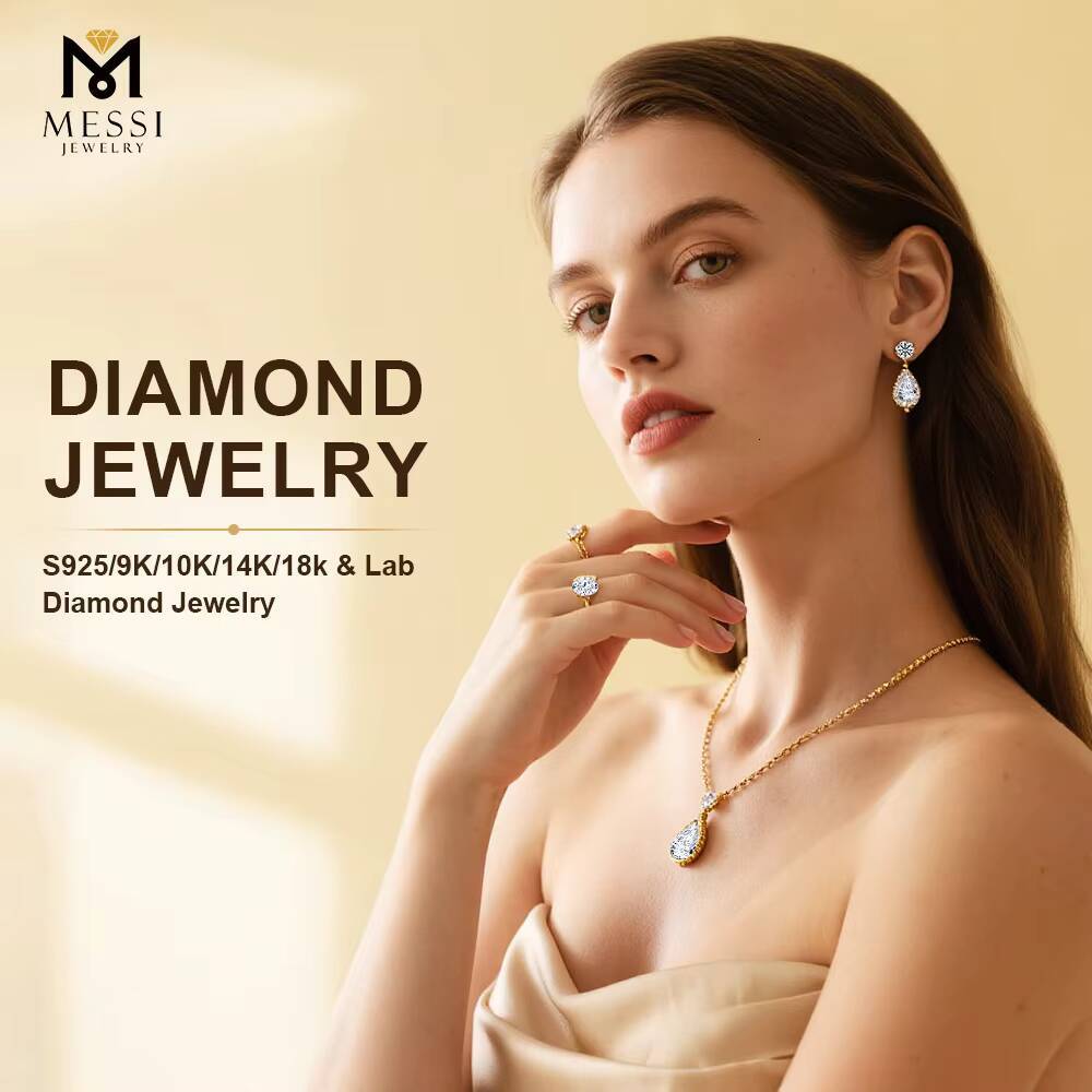 Messi Jewelry Custom Necklace Jewelry MSN-579 14K White Gold Cross Pendant Lab Grown Diamond Necklace