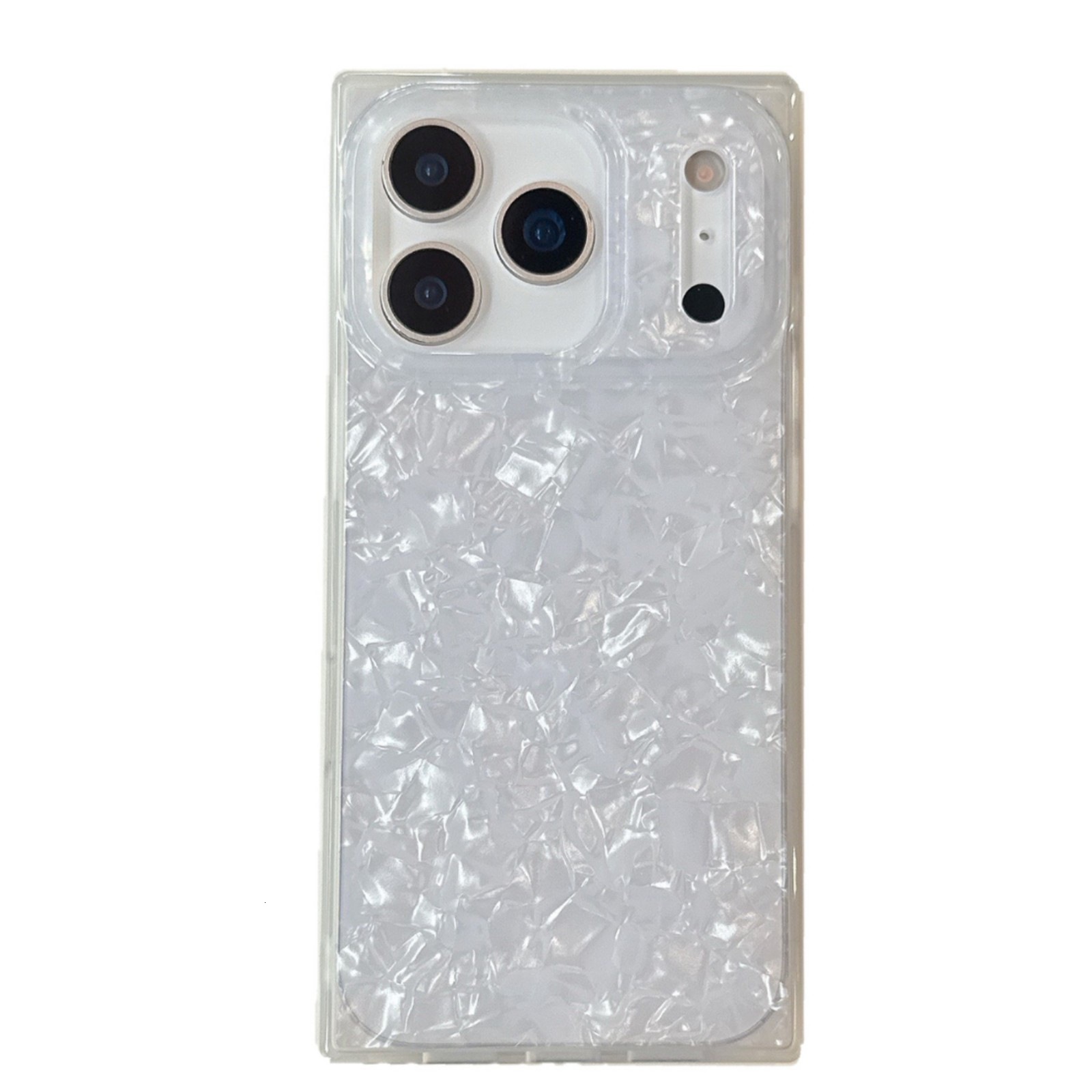Square Shell Pattern Phone Case iPhone 17 Pro Max Compatible With Apple 16/15 Pro Simple Full Protection Anti-drop Case