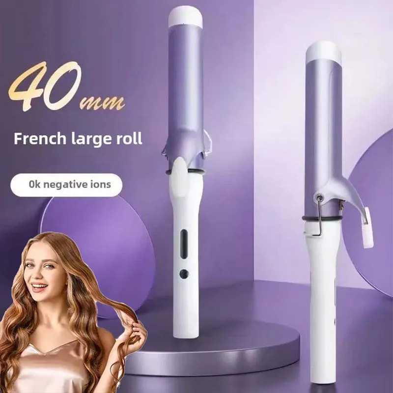 Portable Barrel Curling Wand 40Mm Large Wave Curler Rod He Big Barrel Negative Iron Professional Hair Curler Styling Tools C251202