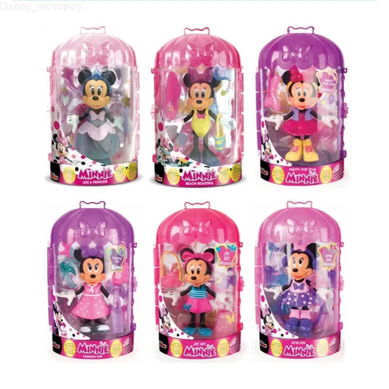 Disney Junior Minnie Mouse Fabulous Fashion Funny Girls Dress-up Anime Figure Play House Toys Collect Ornaments Kids Gifts H251202