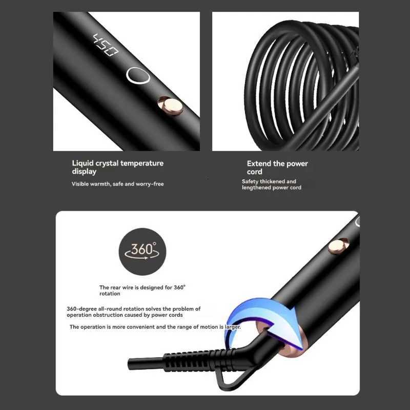 CODECurling Iron Set 5-In-1 Mtifunctional With LCD Display Interchangeable Titanium Coated Barrels 110-220V EU Plug C251202