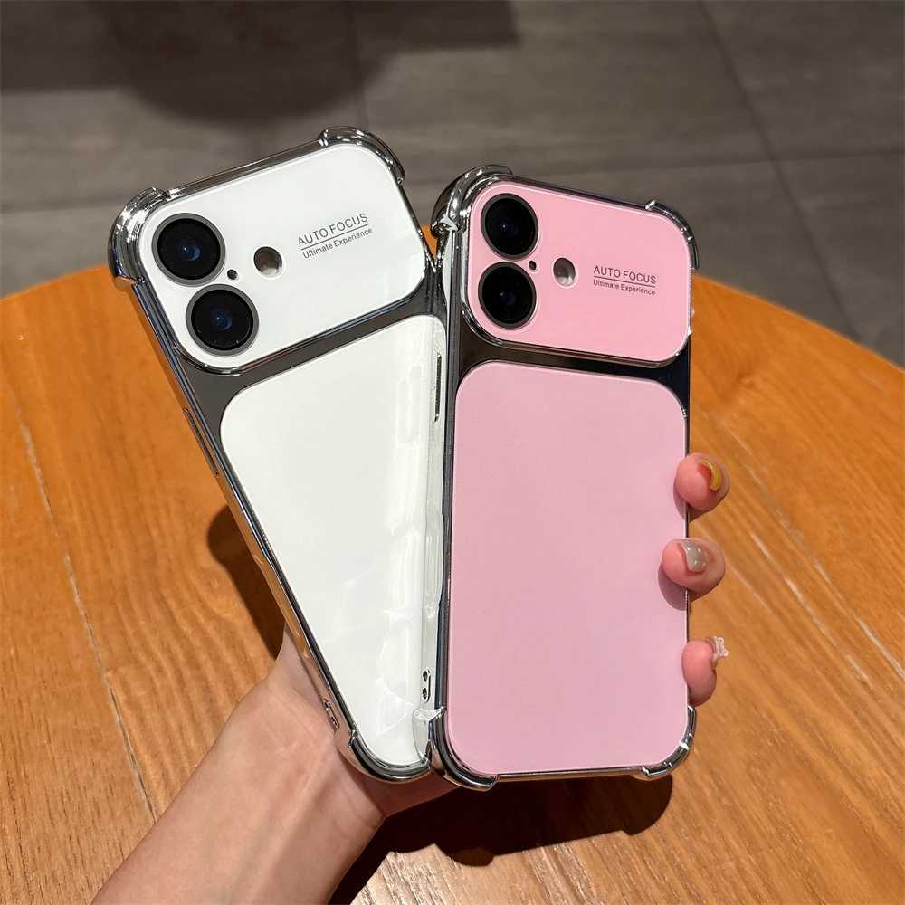 Luxury Plating AG Matte Shockproof Case For iPhone 17 16 15 14 13 Pro Max Four Corner Anti Fall Camera Lens Protection Cover J251202