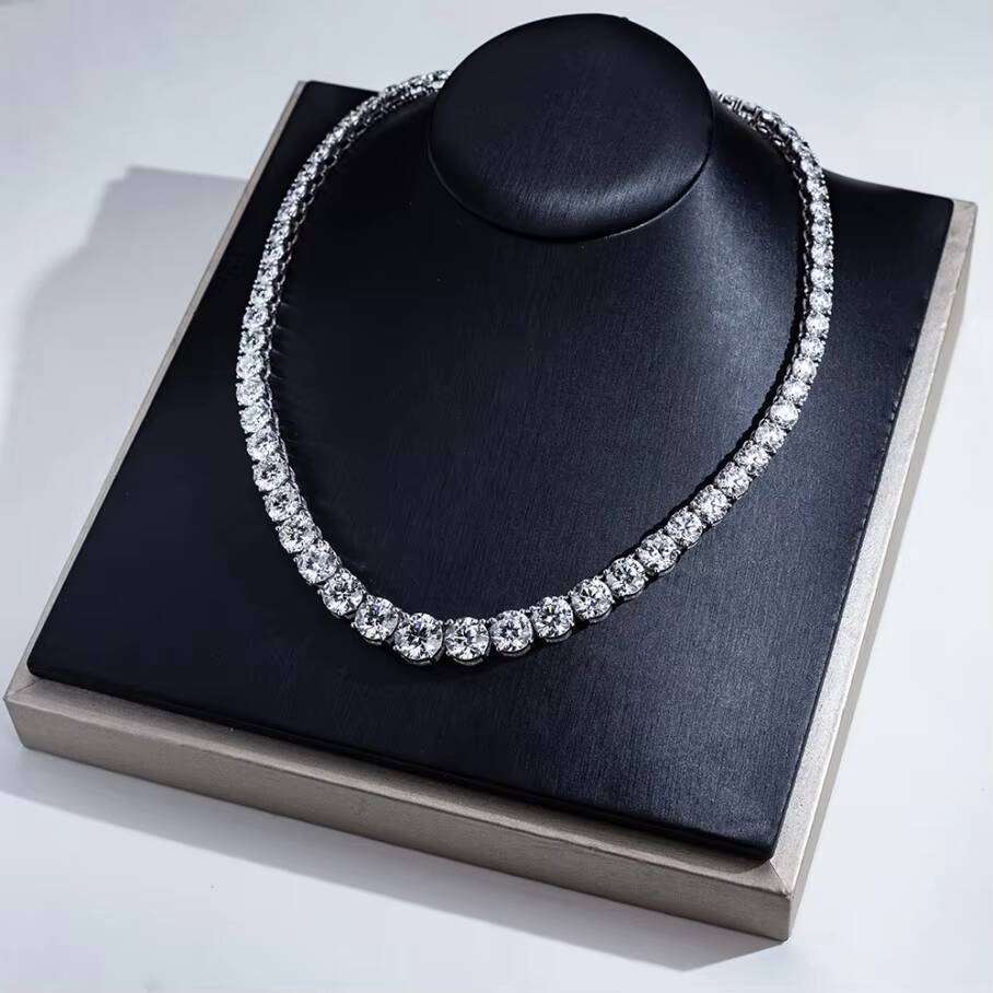 Necklace Jewelry MSN-900 18k 40cm Tennis Link Bracelet Chain 24ct Lab Grown Diamond Tennis Necklace