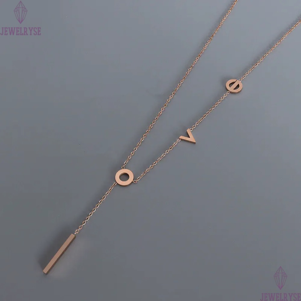 new love lettres sweater silver chain designer necklace for woman party home stainless steel pendant long rose gold necklaces daily outfit jewelry bir