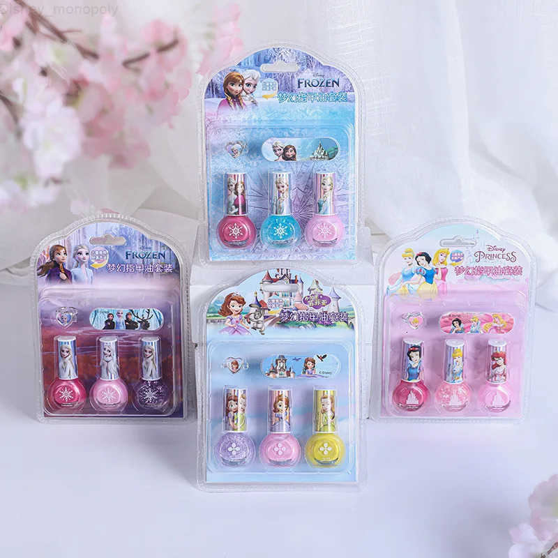 Disney Disneys new Frozen girl play house nail polish makeup dress up set childrens handmade manicure stickers diy toy H251202