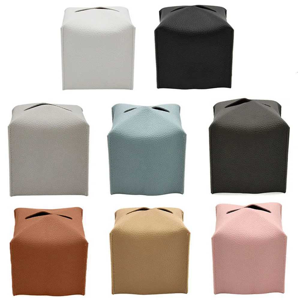 Modern PU Leather Square Tissue Box Cover Holder-Decorative Holder/Organizer for Bathro Vanity Countertop Night StandsOff H251201