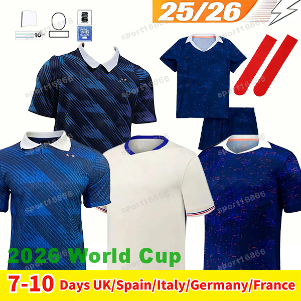 French 2026 World Cup National Team Soccer Jerseys MBAPPE BENZEMA GIROUD GRIEZMANN POGBA KANTE SALIBA PAVARD THURAM KOLO 2025 Football Shirts Kids Men Fans Edition