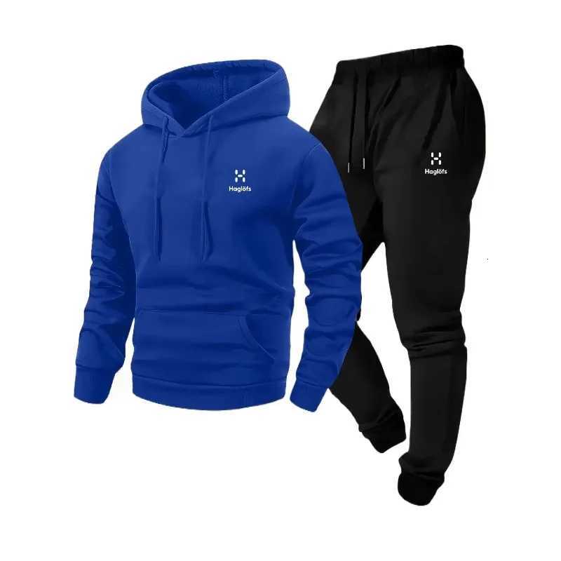 Mens casual and comfortable two-piece hooded sweatshirt and casual sports pants daily outdoor sports set W251202