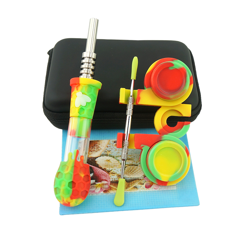 Smoking Pipes Kit Silicone Wax Container Smok Tools Silicone Pad Mat Kit For Tobacco Dry Herb Spoon For Smoking Hand Pipes With Tobacco Nectar Collect