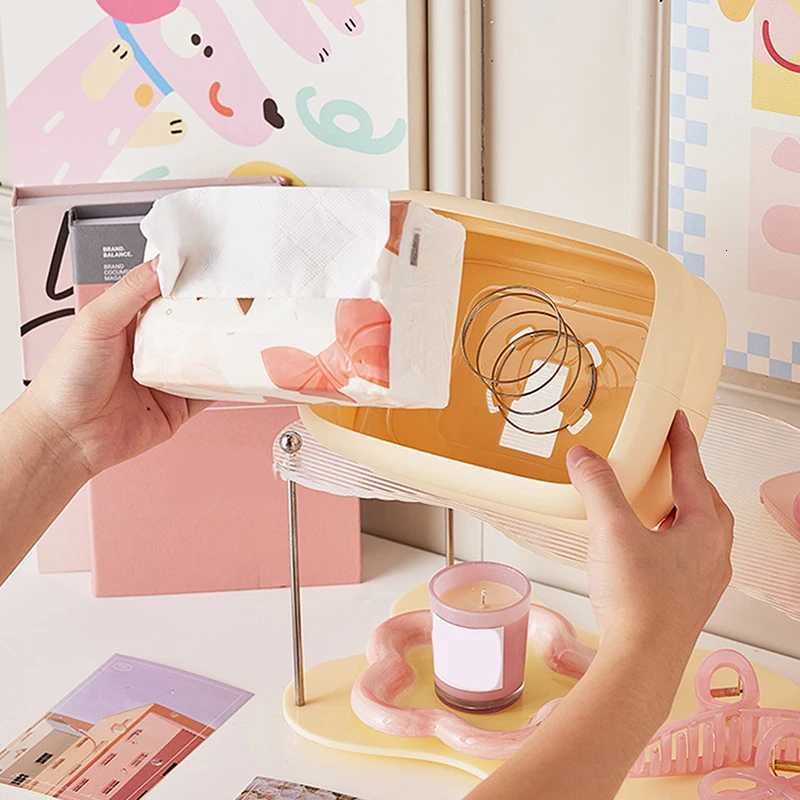 Colorf Tissue Box Organizer Desktop Napkin Holder Wall-Mounted With Lid Portable Design For Living Ro And Bedro Decor H251201