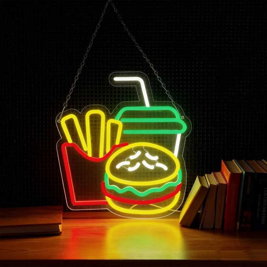 Fast Food Series Neon Sign Food Icon Business Wall Lamp Used For Fast Food Restaurants Kitchen Art Decor H251201