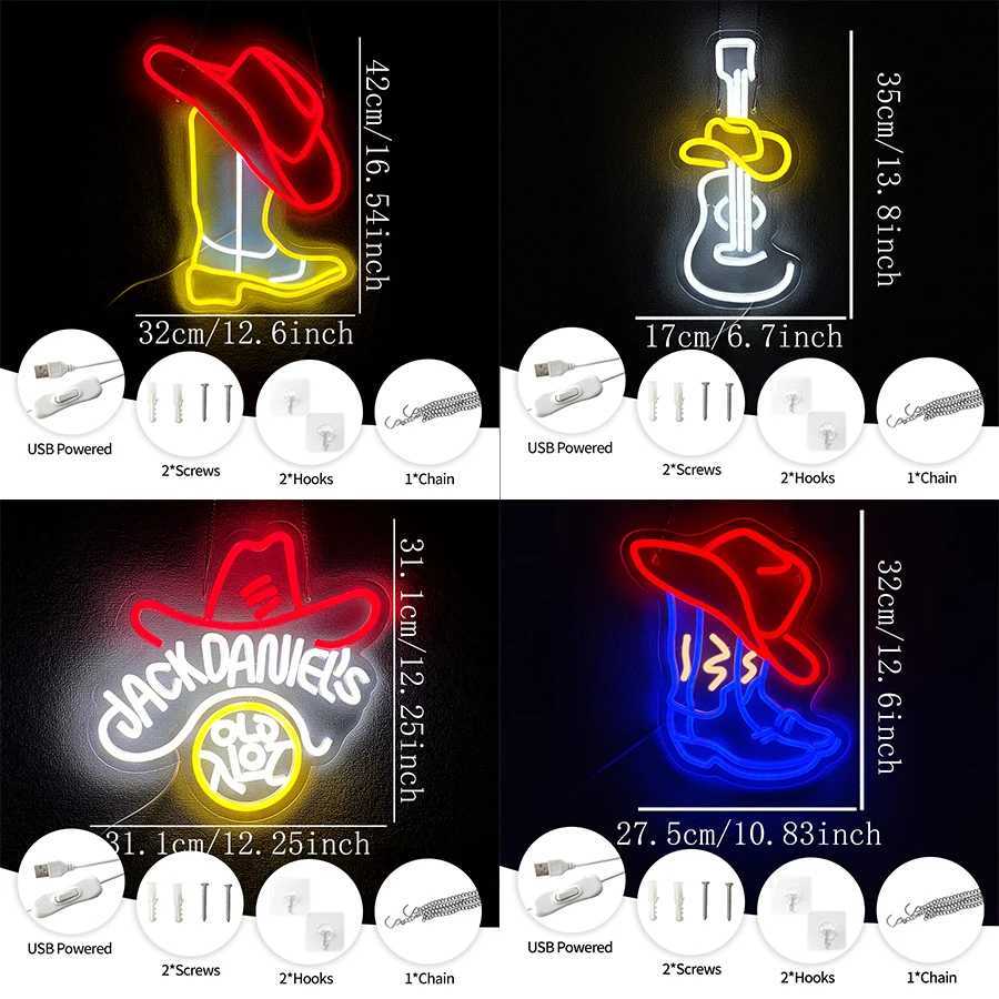 Hat Series Neon Signs Used For Wall Decor Usb Powered Bedroom Bar Club Game Room Man Cave Wall Lights Easy To Hang H251201