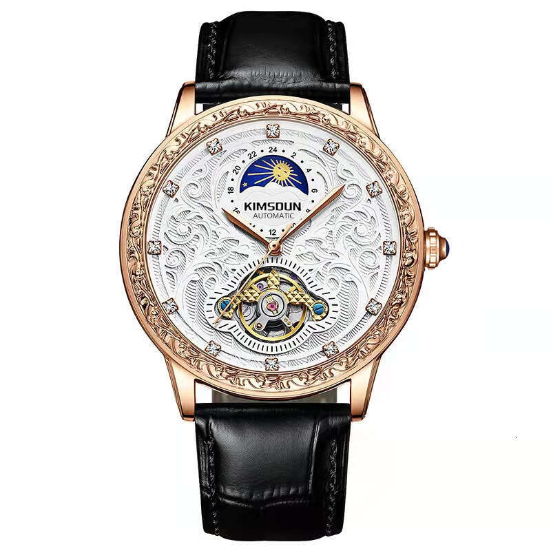 Men's Automatic Mechanical Watch with Self-Winding Movement & Exhibition Back Prestigious High-End Business Timepiece