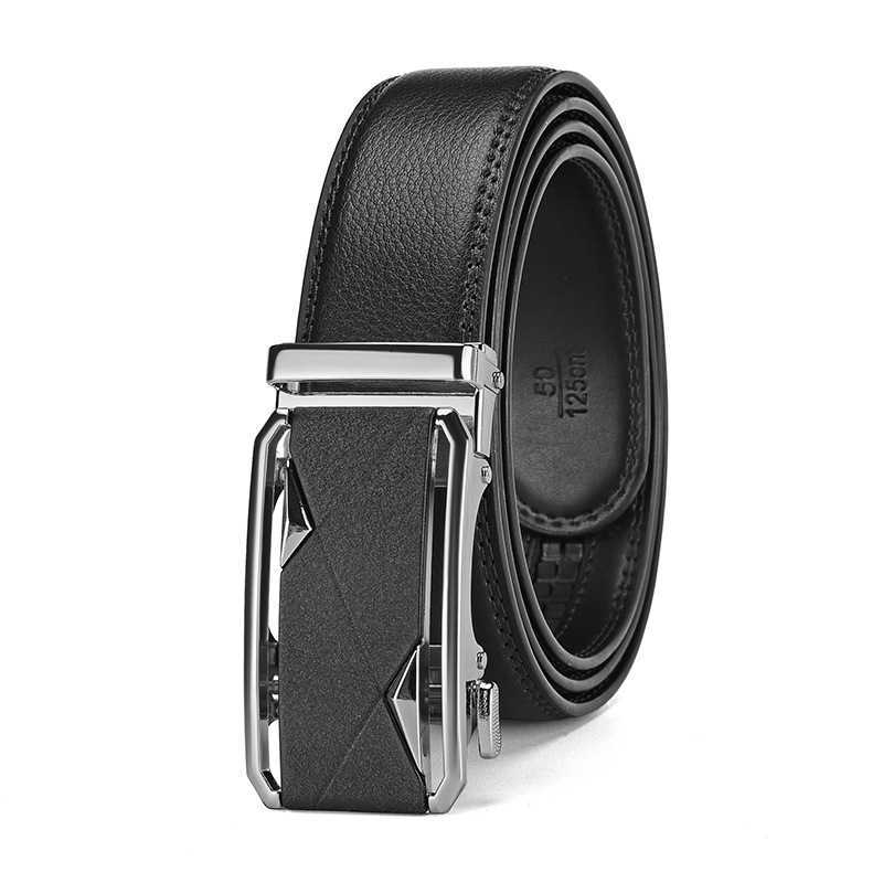 Men's high-end genuine leather belt with automatic buckle, simple and elegant business waist belt for trousersXJ251023