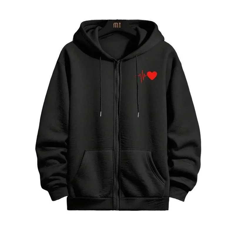 Mens set sports hooded sweatshirt black sweatpants autumn and winter casual sports zipper hooded sweatshirt jogging set W251202