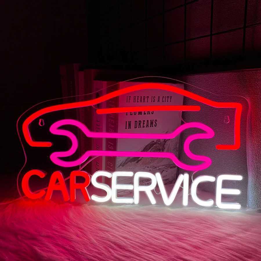 Car Service Neon Sign Wrench Icon Hand-Made Usb Powered Used For Repair Shops Auto Parts Stores Garages Man Caves Decor H251201