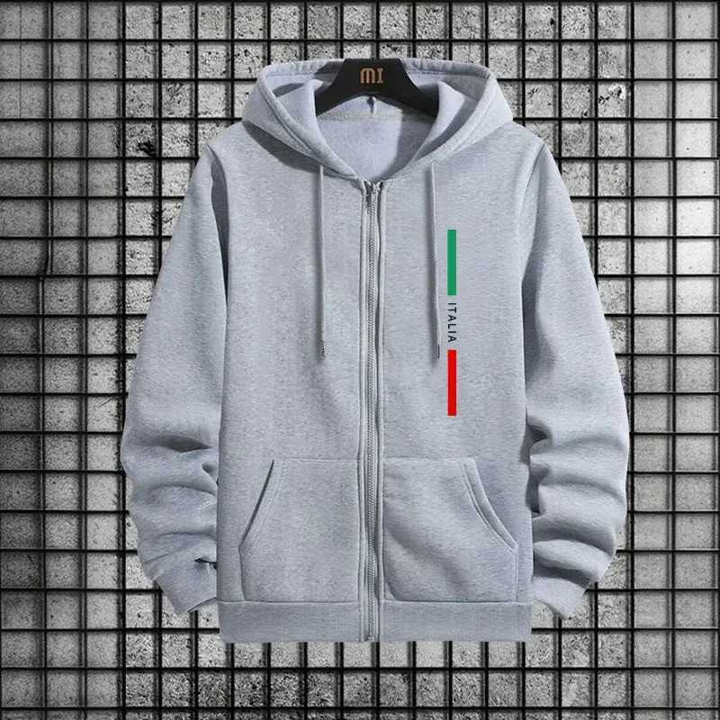 Mens Italy Fashion Tracksuit Set 2025 New 2 Pieces Zipper Hoodies and Joggers Urban Streetwear Outfit Autumn Winter Casual Wear W251202