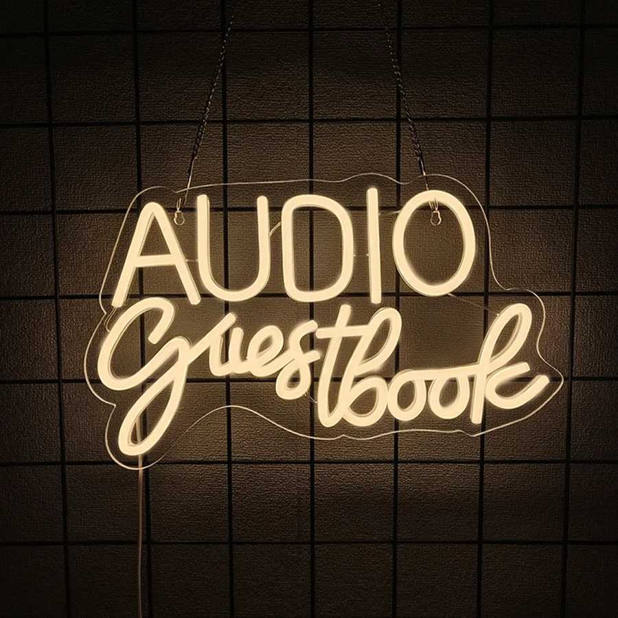 Audio Guestbook Led Neon Sign Suitable For Birthday Parties Corporate Activities Graduation Ceremony Wedding Art Decor H251201