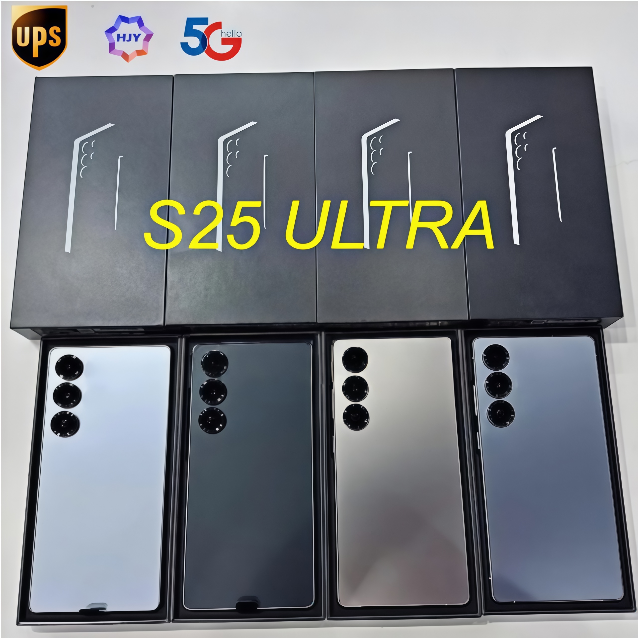 designer S25 Ultra i17 Pro Max Orange i16 Android Smartphone Camera Face Phone Unlocked LTE 16GB+1TB HD GPS Mobile Phone Ring Packaging box bag