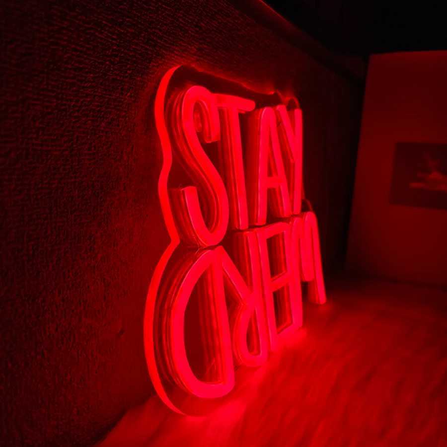 Stay Weird Led Neon Sign Red Led Letter Icon Used For Room Horror Cinema Haunted House Bar Club Decor Usb Powered H251201
