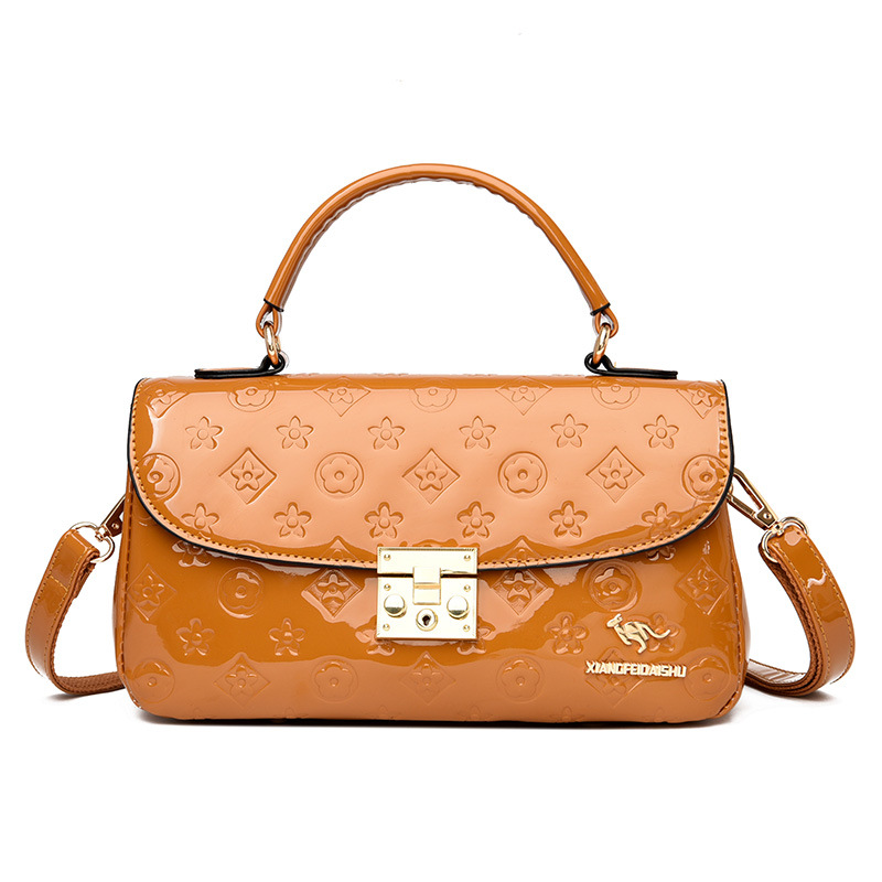 Luxury Bag Women's 2025 New Arrival Embossed Patent Leather Crossbody Shoulder Bag with Minimalist Luxury Design - Versatile Handbag Free Shippin