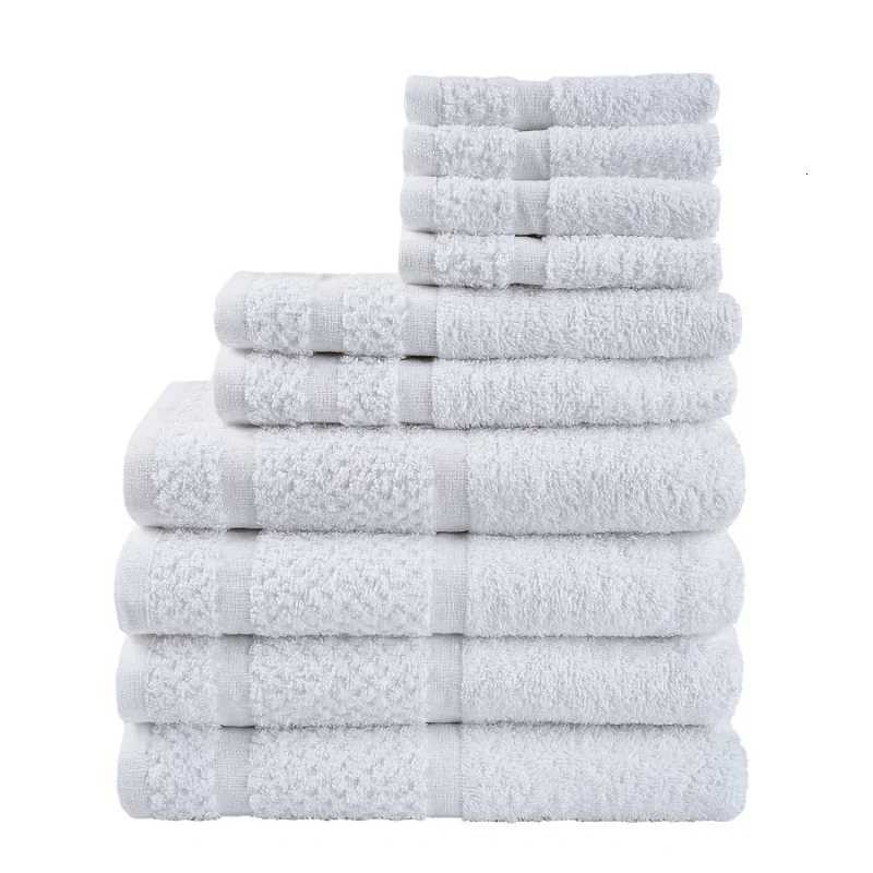 10 Piece Towel Set with Upgraded Softness Durability Grey Y251202