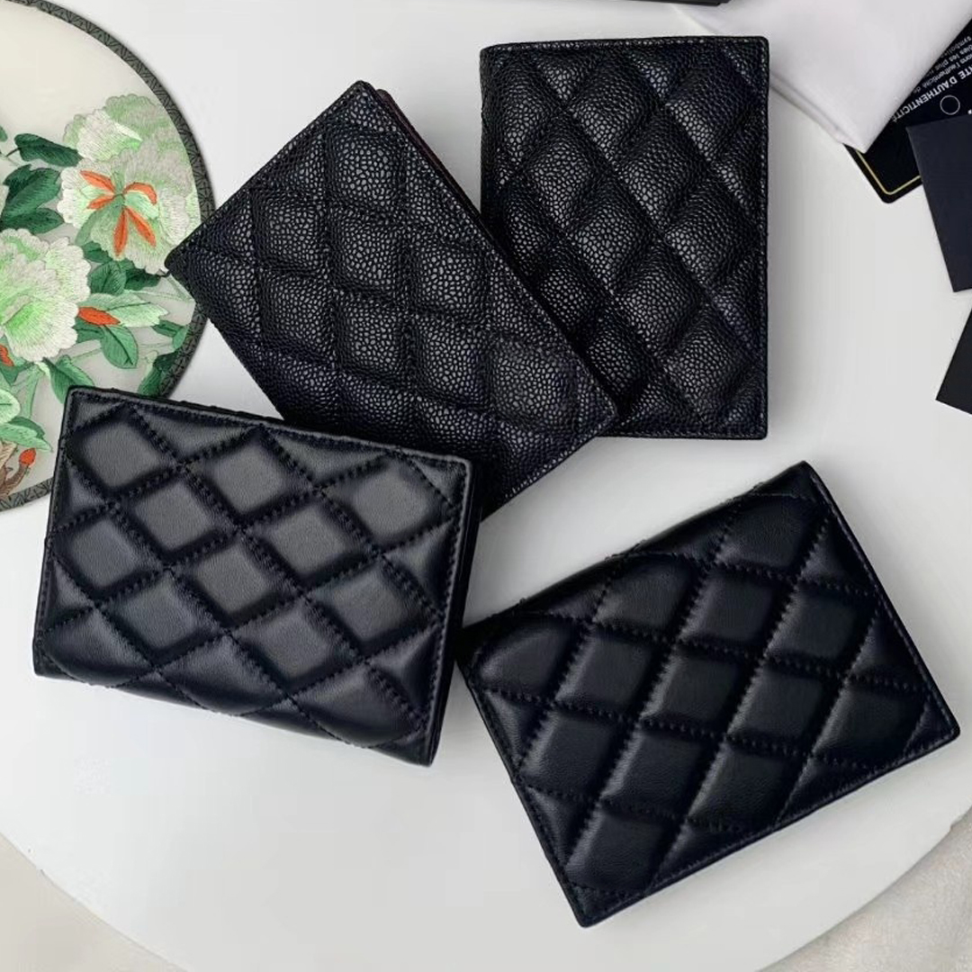 7A Designer Lambskin & Caviar Leather Passport Holder Full Leather Interior with Card Slots and Compartments