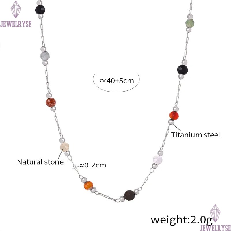 natural stone stainless steel 18k gold chain necklace designer for woman party home luxury necklaces school choker women jewelry travel birthday frien