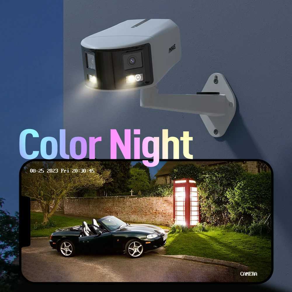 ANNKE 4K 8MP POE Surveillance Camera Dual Lens 180 outdoor poe camera Color Night Vision CCTV Video Security Camera C251202