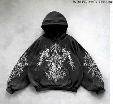 Autumn Winter Dark Streetwear Hoodie for Men Loose Fit Sports Sweatshirt with Kangaroo Pocket Mens and womens Anime Hoodie J251203