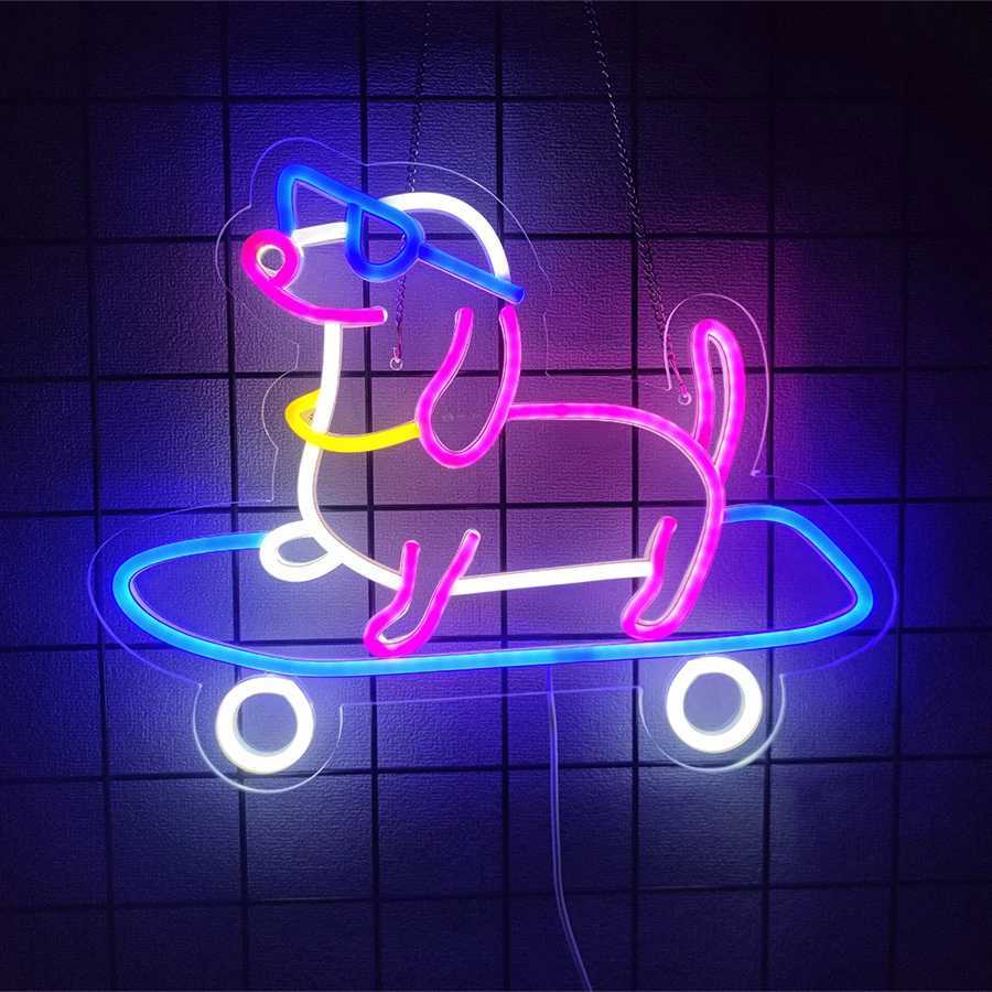 Neon Signs Of Hounds Cute Dog Led Signs With Cowboy Hats Used For Pet Shops Rooms Party Decor Birthday And Christmas Gifts H251201
