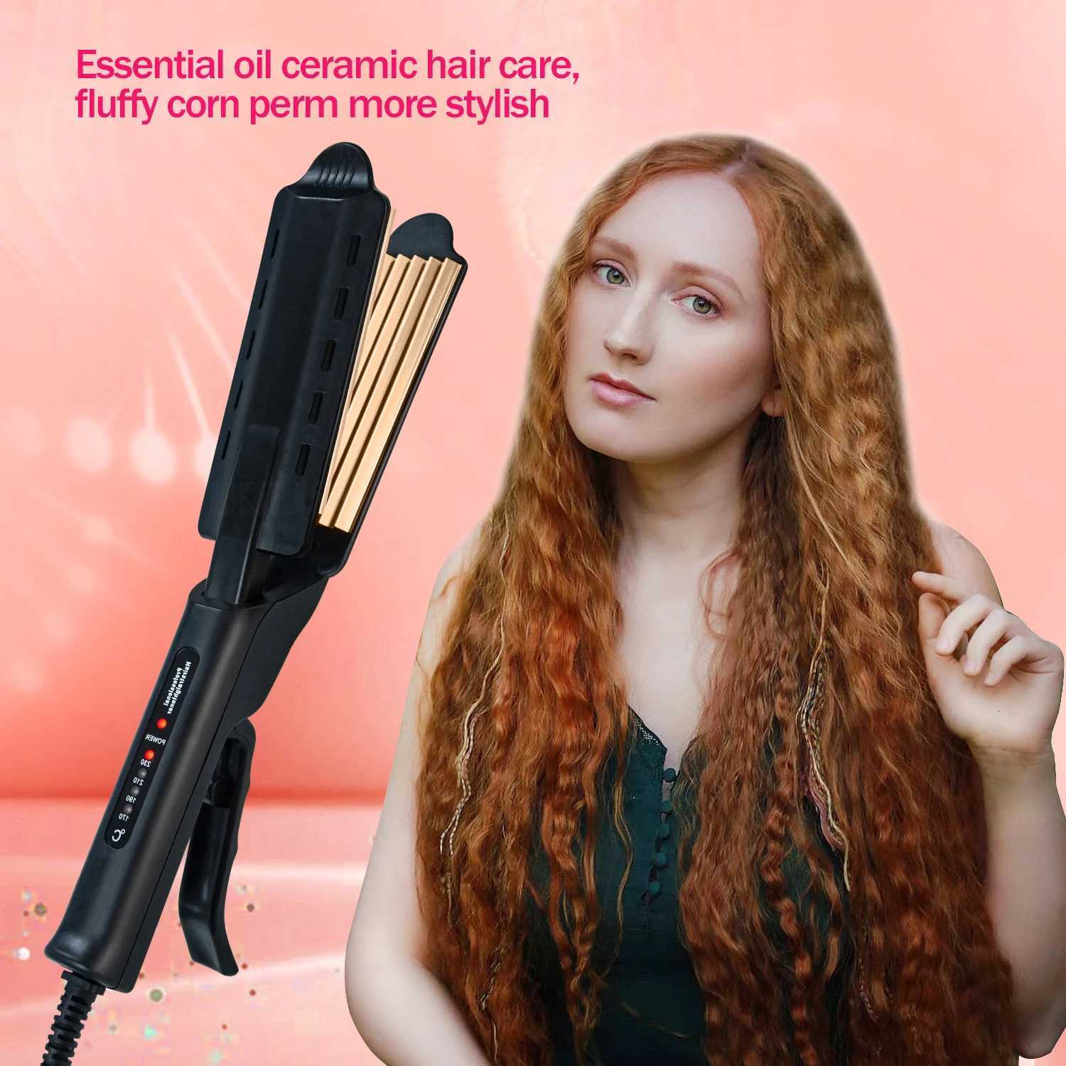 Hair Curler Flat Iron Corn Curls Corrugation Wave Ceramic Tourmaline Ionic Curling Iron Tongs Hair Styling Crimper Dropsing C251202