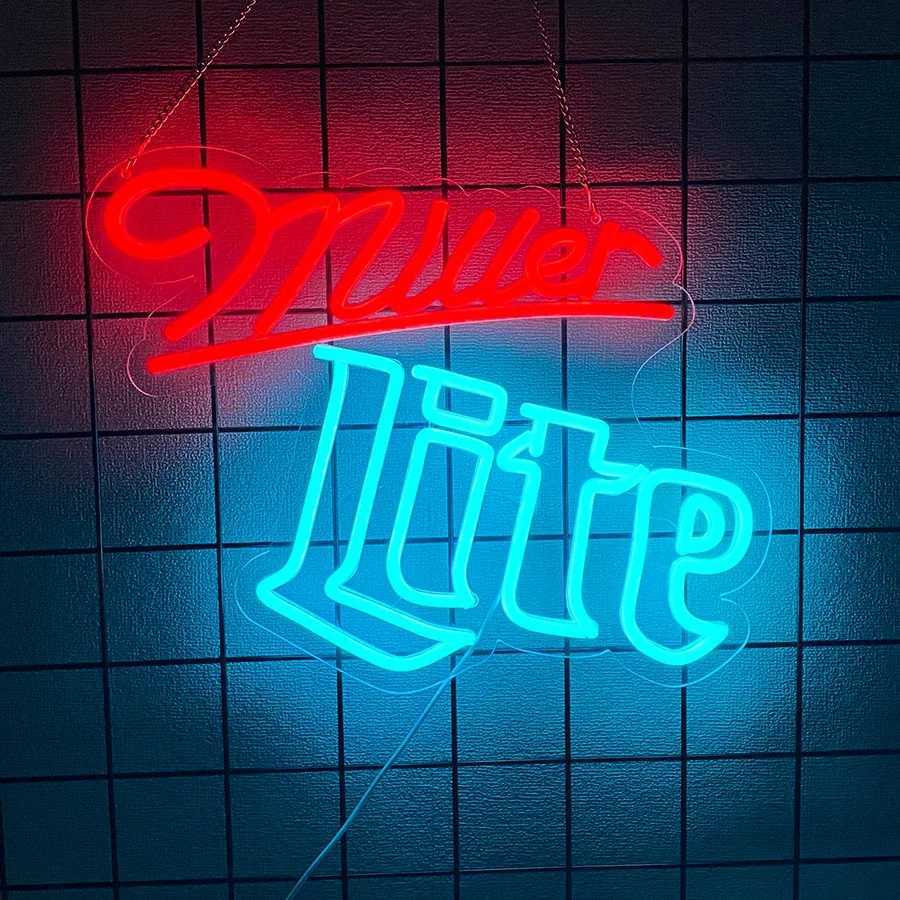 Miller Lite Led Neon Lights Are Used For Wall Decoration Usb Power Supply With Switch MenS Caves Bars Christmas Decoration H251201