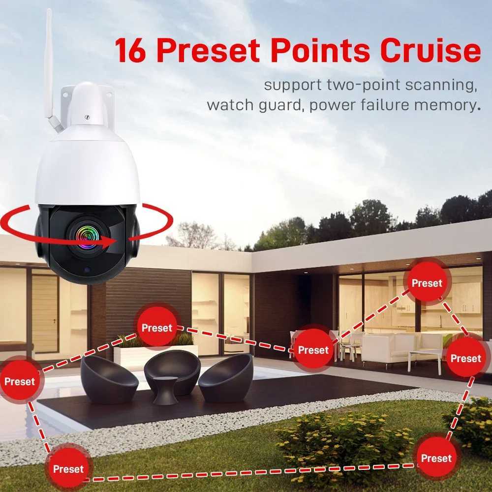 NINIVISION 4K 8MP WiFi Video Surveillance Camera 50X PTZ Zo CCTV Two-Way Au Human Detection Outdoor Security PTZ IP Cameras C251202