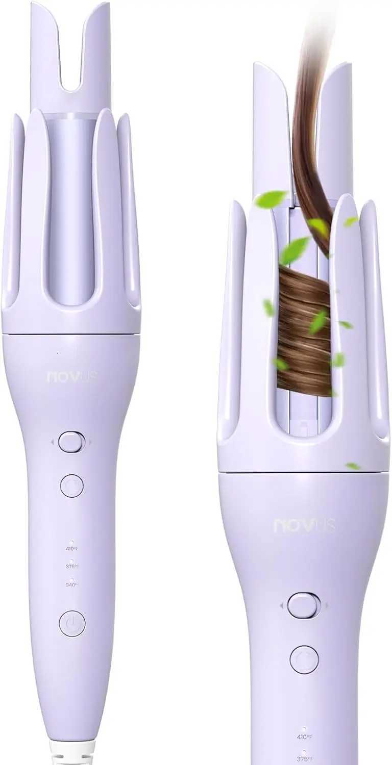 125 Inch Rotating Curling Iron for Effortless Waves and Beach Curls Auto Hair Curler with 60M Ions Anti-Scald Fast Heating fo C251202