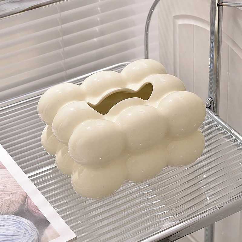 Ceramic Tissue Box Marshmallow Shape Bubble Cartoon Paper Extractor Toilet Holder Napkin Modern Decoration H251201