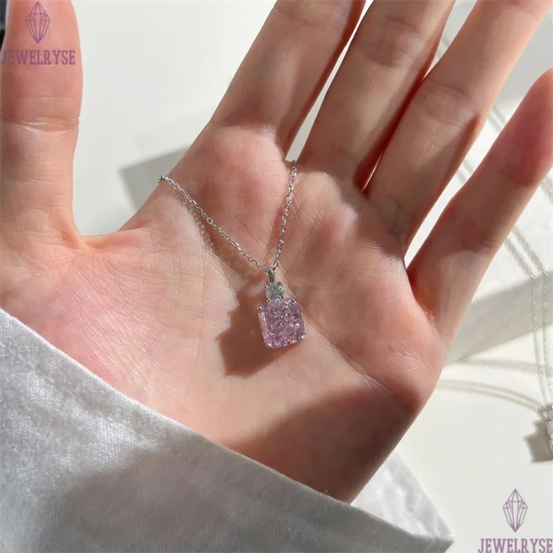 pink diamond heart cross necklace desinger for woman party s925 sterling silver luxury jewelry 5A zirconia womens love choker necklaces friend birthda