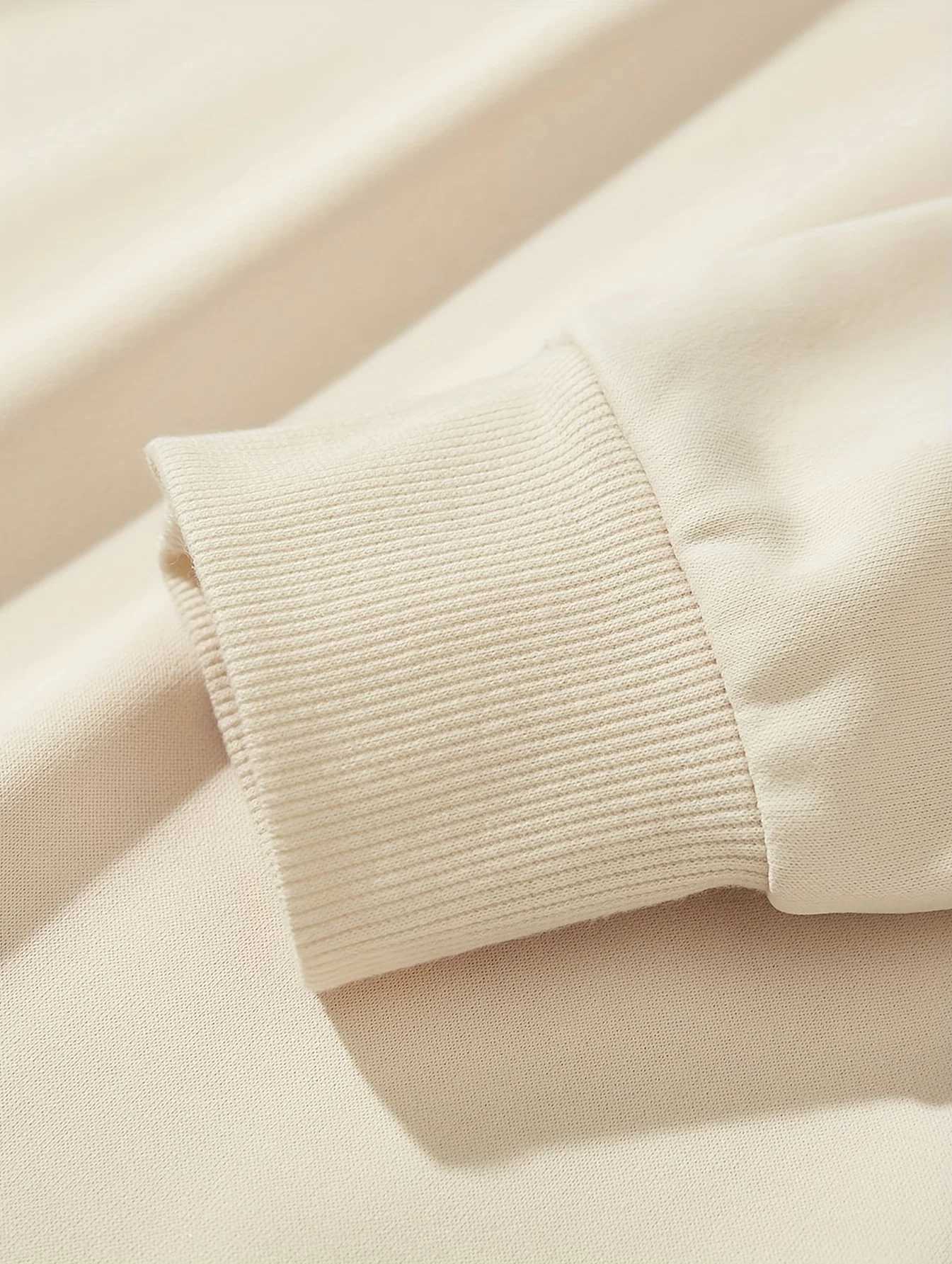 Mens autumn and winter casual warm Los Angeles pattern printed loose and thick velvet round neck sweatshirtsports pants set W251202