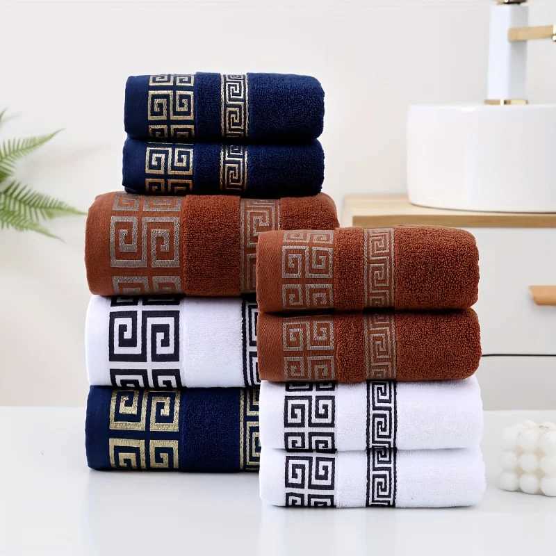 2pcs Bathroom Towel Sets 100 Cotton Embroidered Bathroom Towel Christmas Gift Sport Towel Sets Home Hotel Use White Black L251202