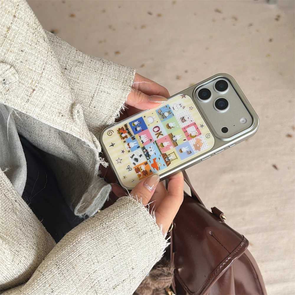 Simple polka dot rabbit stripe star mobile phone case for iPhone 17 16 Pro 15 Pro Max 14 17 Pro cover fashion cartoon cute Funda J251202